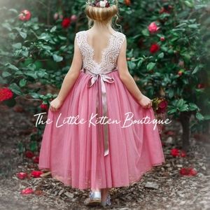 Flower Girl Dress Dusty Rose Size 7/8